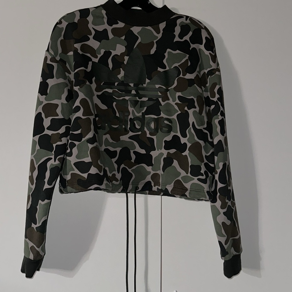 {EUC} ADIDAS Originals Camo Trefoil Sweatshirt - Picture 8 of 12